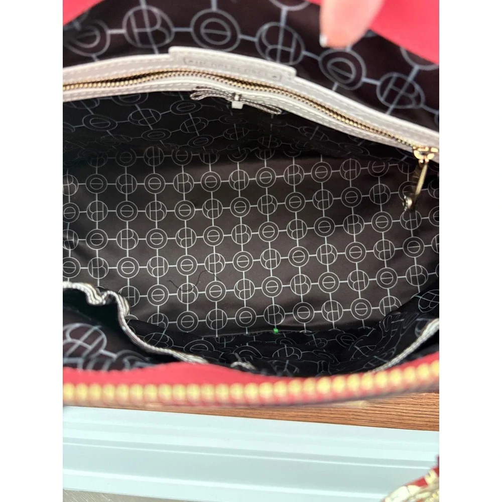 Henri Bendel West 57th Perforated Satchel and Wallet Set Coral Pink Saffiano